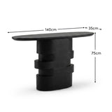 Adam 140cm Jet Black Oval Console Table - Laura James 