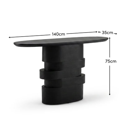 Adam 140cm Jet Black Oval Console Table - Laura James 