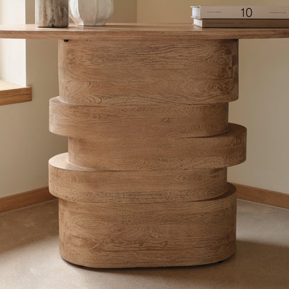 Adam 140cm Almond Brown Oval Console Table