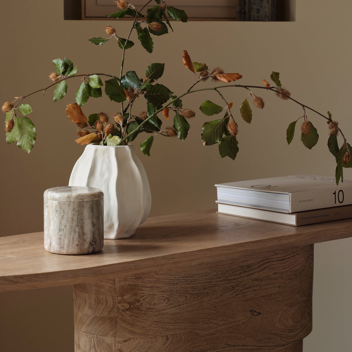 Adam 140cm Almond Brown Oval Console Table