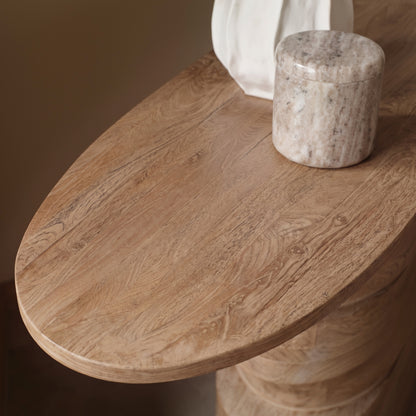 Adam 140cm Almond Brown Oval Console Table