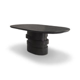 Adam 240cm Jet Black Mango Wood Oval Dining Table - Laura James 
