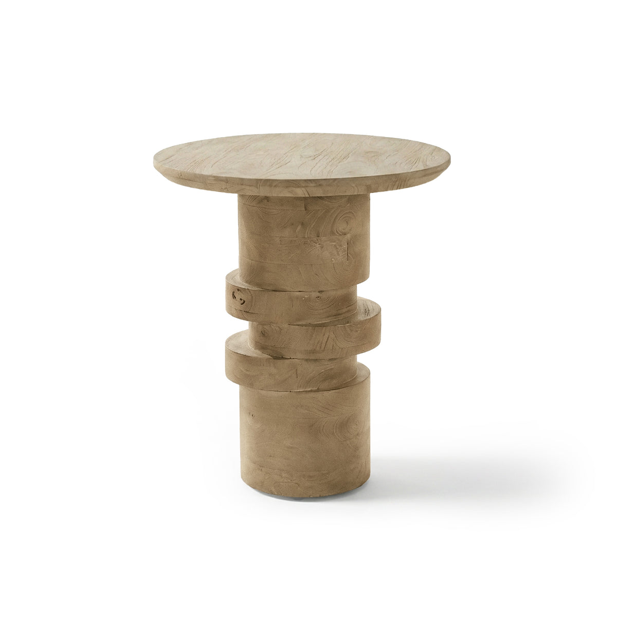 Adam 45cm Almond Brown Round Side Table - Laura James 