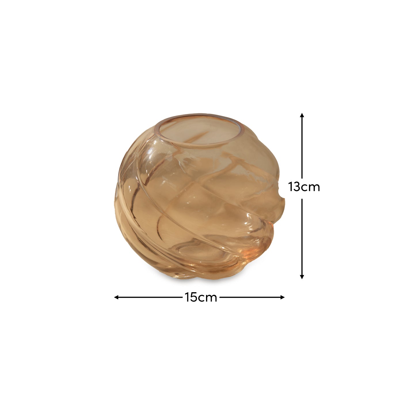 Adria 13cm Glass Vase - Champagne - Laura James 