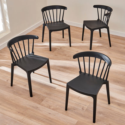 Agatha Dining Chairs - Set of 4 - Black - Laura James 