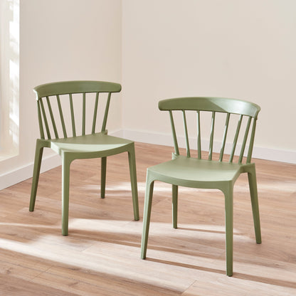 Agatha Dining Chairs - Set of 4 - Olive Green - Laura James