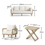 Akira 5 Seater Wooden Garden Set with 2 Akira Side Tables - Laura James