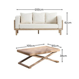 Akira 6 Seater Wooden Sofa Set with Coffee Table - Laura James