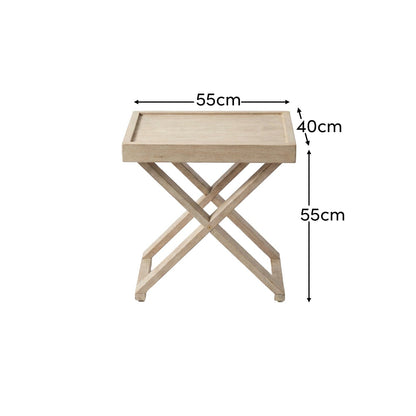 Akira Brushed Light Acacia Side Table - Laura James