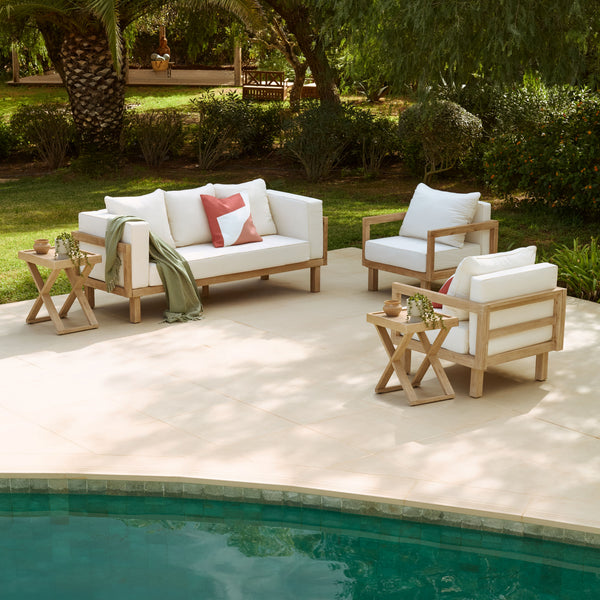 Akira 5 Seater Wooden Garden Set with 2 Akira Side Tables – Laura