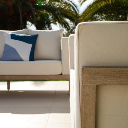 Akira 5 Seater Wooden Garden Sofa Set with Coffee and 2 Akira Side Tables - Laura James
