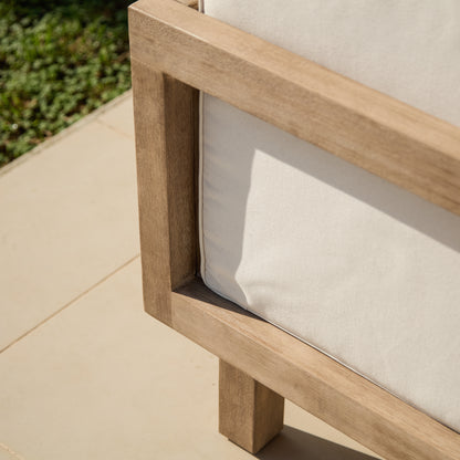 Akira 5 Seater Wooden Garden Sofa Set with Coffee and 2 Akira Side Tables - Laura James