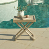 Akira Brushed Light Acacia Side Table - Laura James