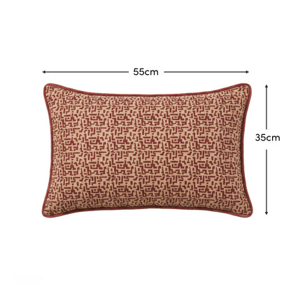 Aldeburgh 35x55cm Cushion Cover - Russet Red Abstract - Laura James 