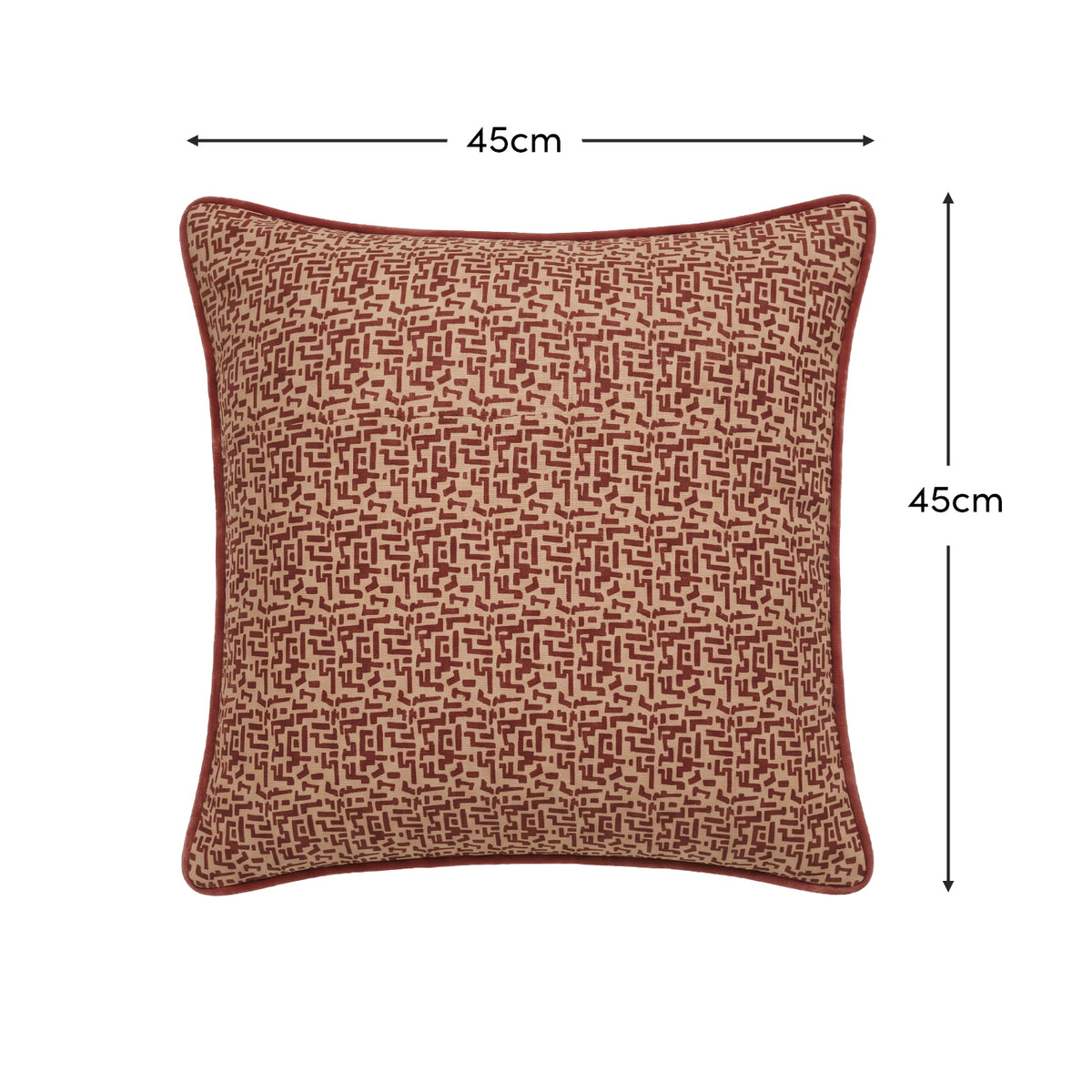 Aldeburgh 45x45cm Cushion Cover - Russet Red Abstract - Laura James 