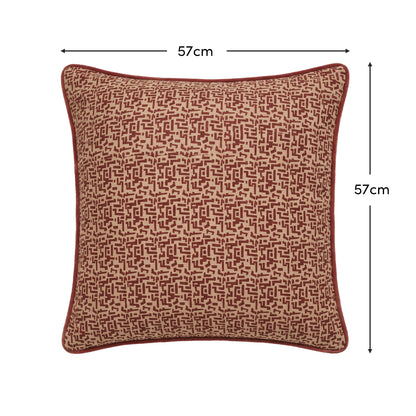 Aldeburgh 57x57cm Cushion Cover - Russet Red Abstract - Laura James 