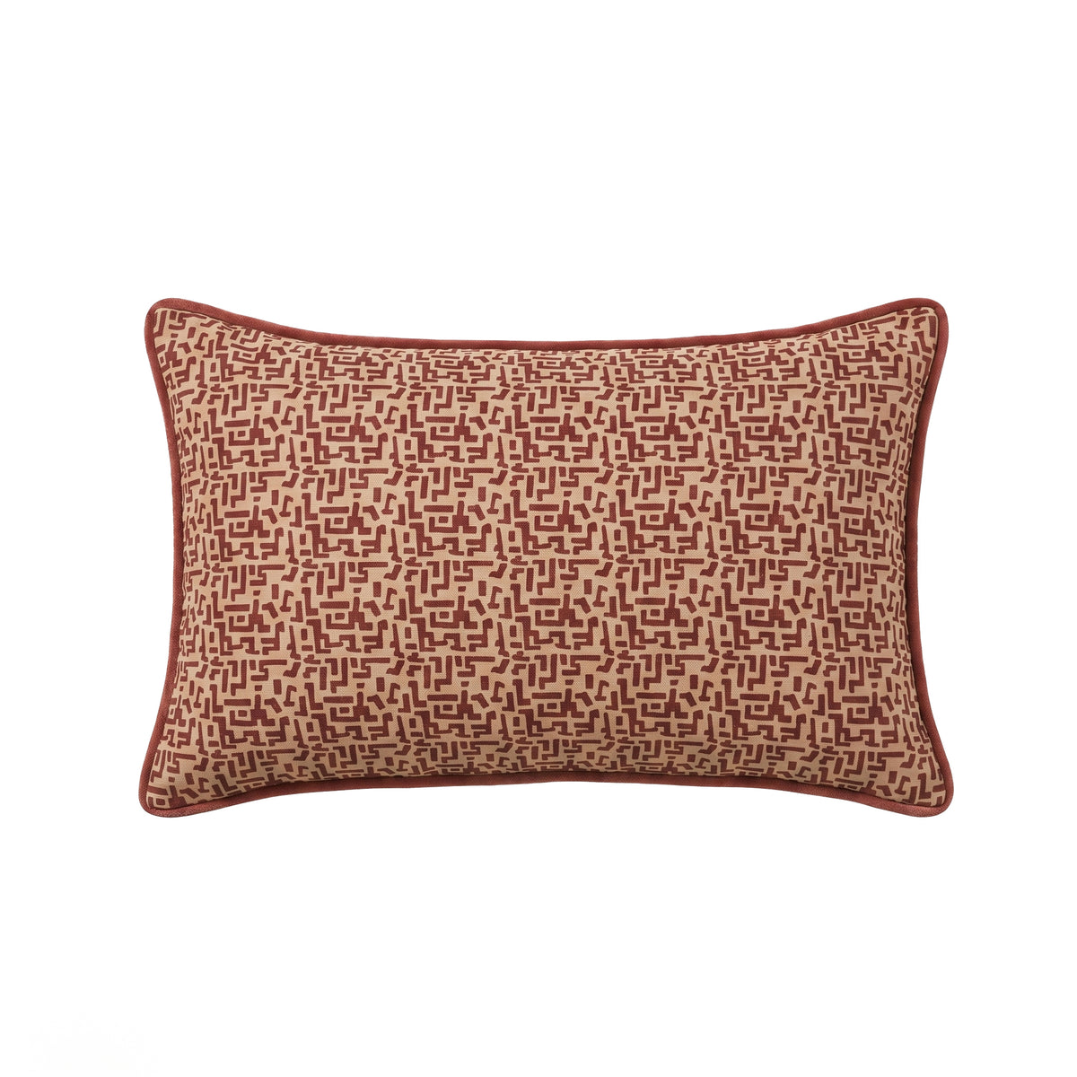 Aldeburgh 35x55cm Cushion Cover - Russet Red Abstract - Laura James 