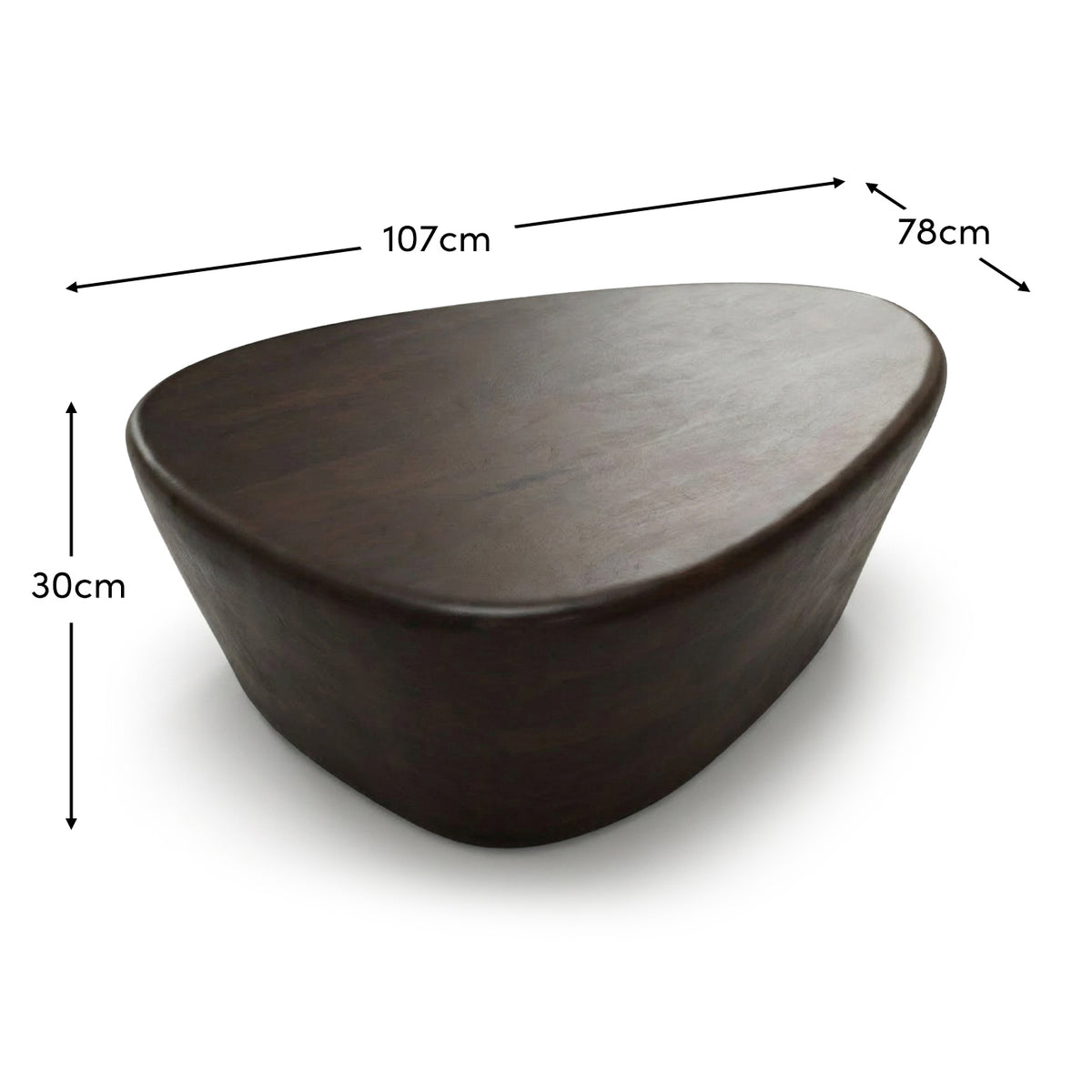Alder 107cm Coffee Brown Mango Wood Freeform Coffee Table