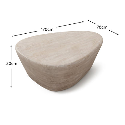Alder 107cm Limewash Freeform Coffee Table - Laura James 