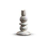 Alder 18cm Ceramic Candlestick Set of 2 - Off White - Laura James 
