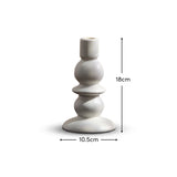 Alder 18cm Ceramic Candlestick Set of 2 - Off White - Laura James 