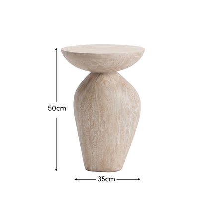 Alder 35cm Limewash Side Table - Laura James 