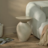 Alder 35cm Round Concrete Side Table - Sand - Laura James 