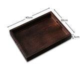 Alder 40cm Rectangular Wooden Tray - Coffee Brown - Laura James 