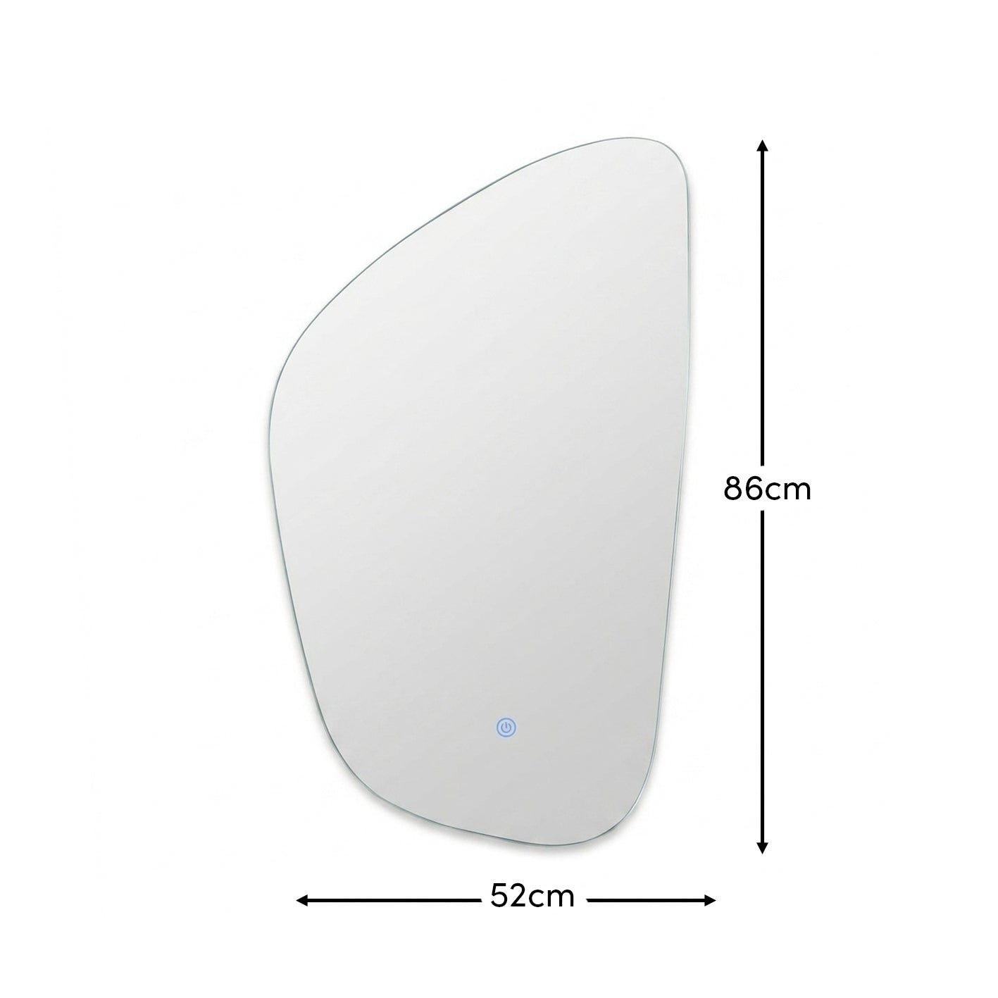 Alder 86x52cm Glass LED Pebble Mirror - Frameless - Laura James