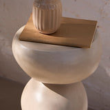 Alder Small Concrete Garden Side Table - Sand - Laura James