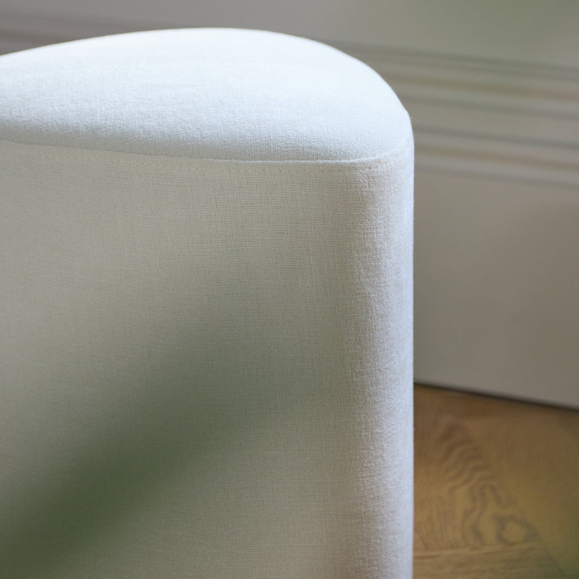Alder Footstool - Oyster White - Laura James