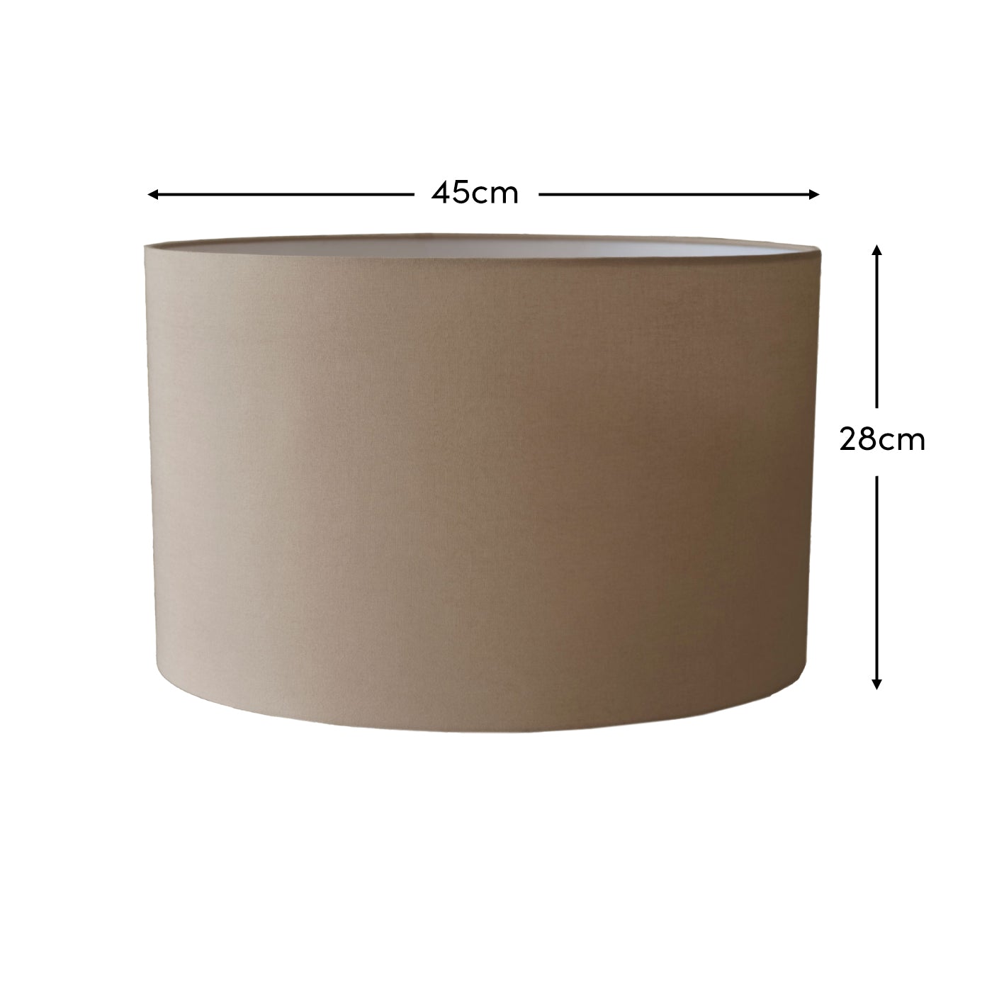 Alderton 45cm Cotton Drum Lamp Shade - Taupe - Laura James 