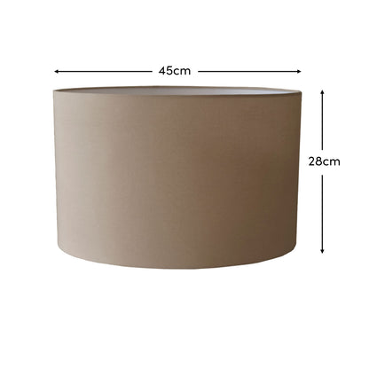 Alderton 45cm Cotton Drum Lamp Shade - Taupe - Laura James 