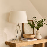 Aldsworth 35cm Table Lamp with Coningsby 40cm Cotton Lamp Shade - Snow White - Laura James