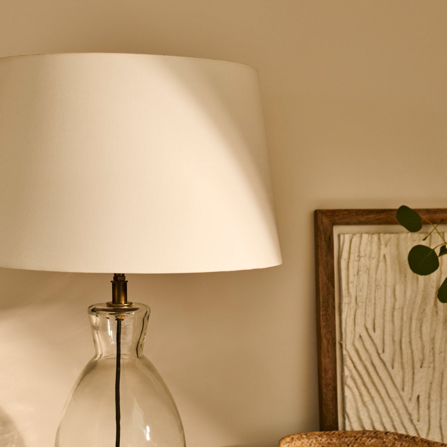 Aldsworth 35cm Table Lamp with Coningsby 40cm Cotton Lamp Shade - Snow White - Laura James