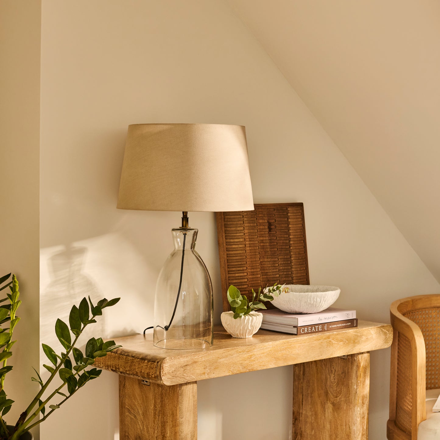 Aldsworth 35cm Table Lamp with Coningsby 40cm Cotton Lamp Shade - Taupe - Laura James