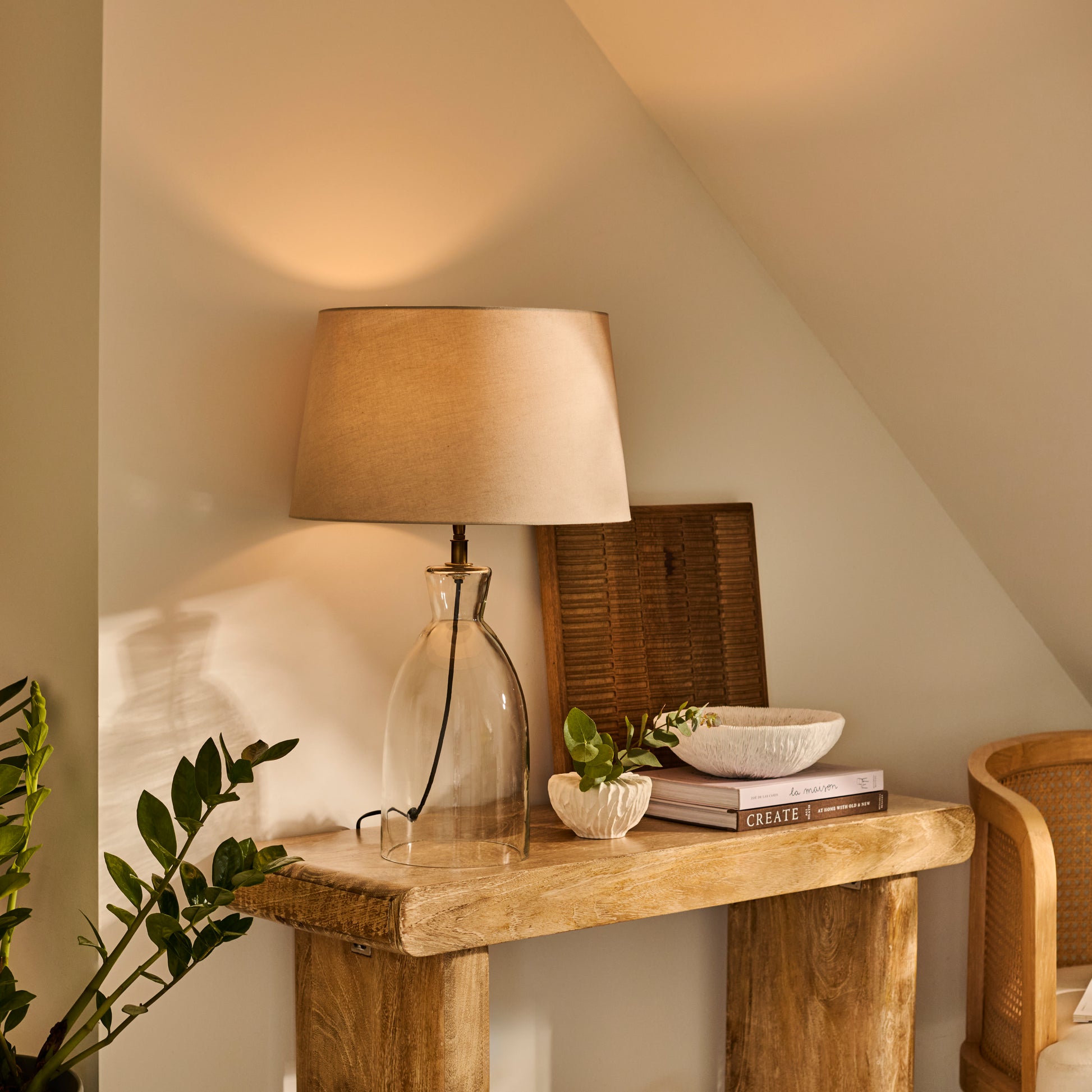 Aldsworth 35cm Table Lamp with Coningsby 40cm Cotton Lamp Shade - Taupe - Laura James