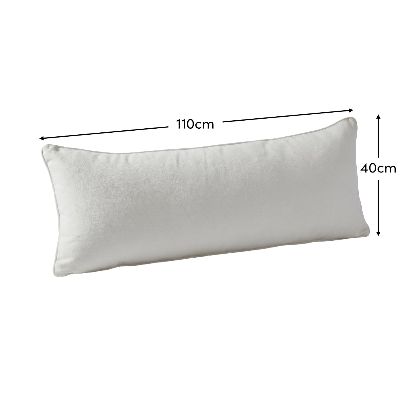 Alford 40x110cm Piped Edge Scatter Cushion Cover - Ivory - Laura James