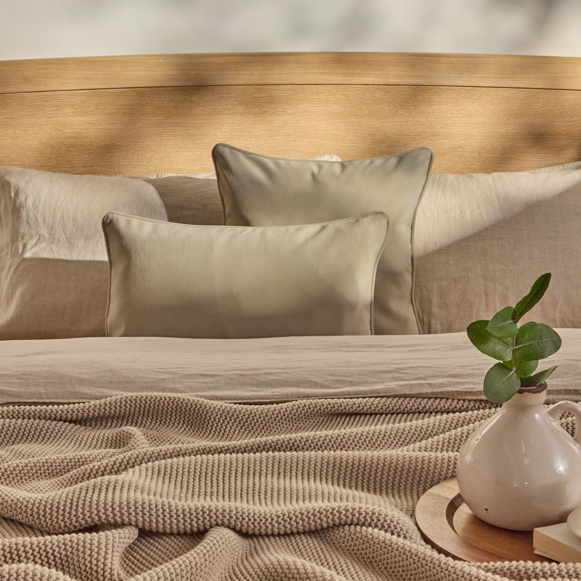 Alford 35x55cm Velvet Piped Edge Scatter Cushion Cover - Clay - Laura James