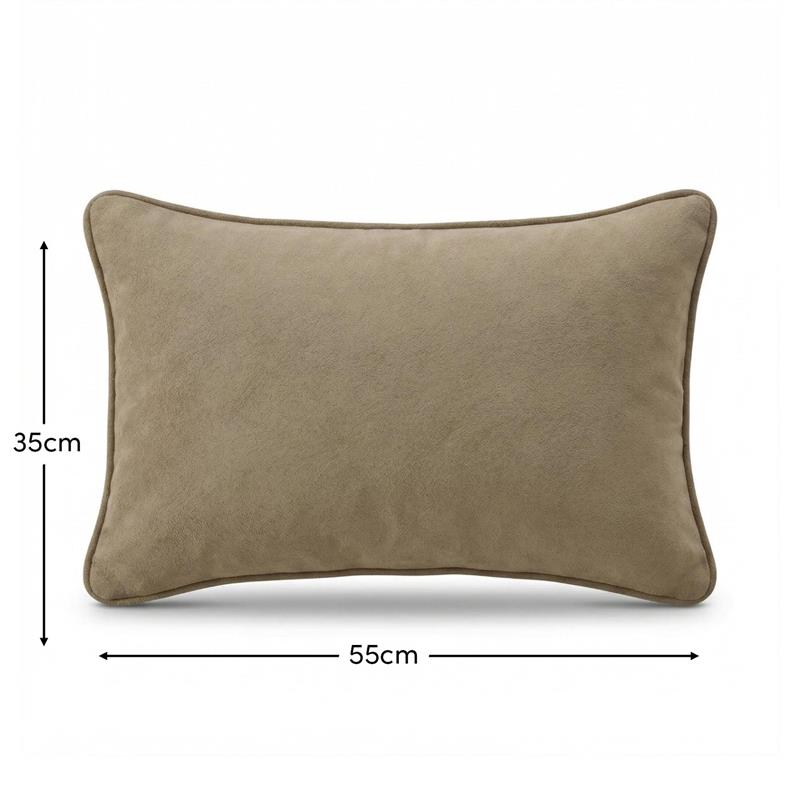 Alford 35x55cm Velvet Piped Edge Scatter Cushion Cover - Driftwood - Laura James