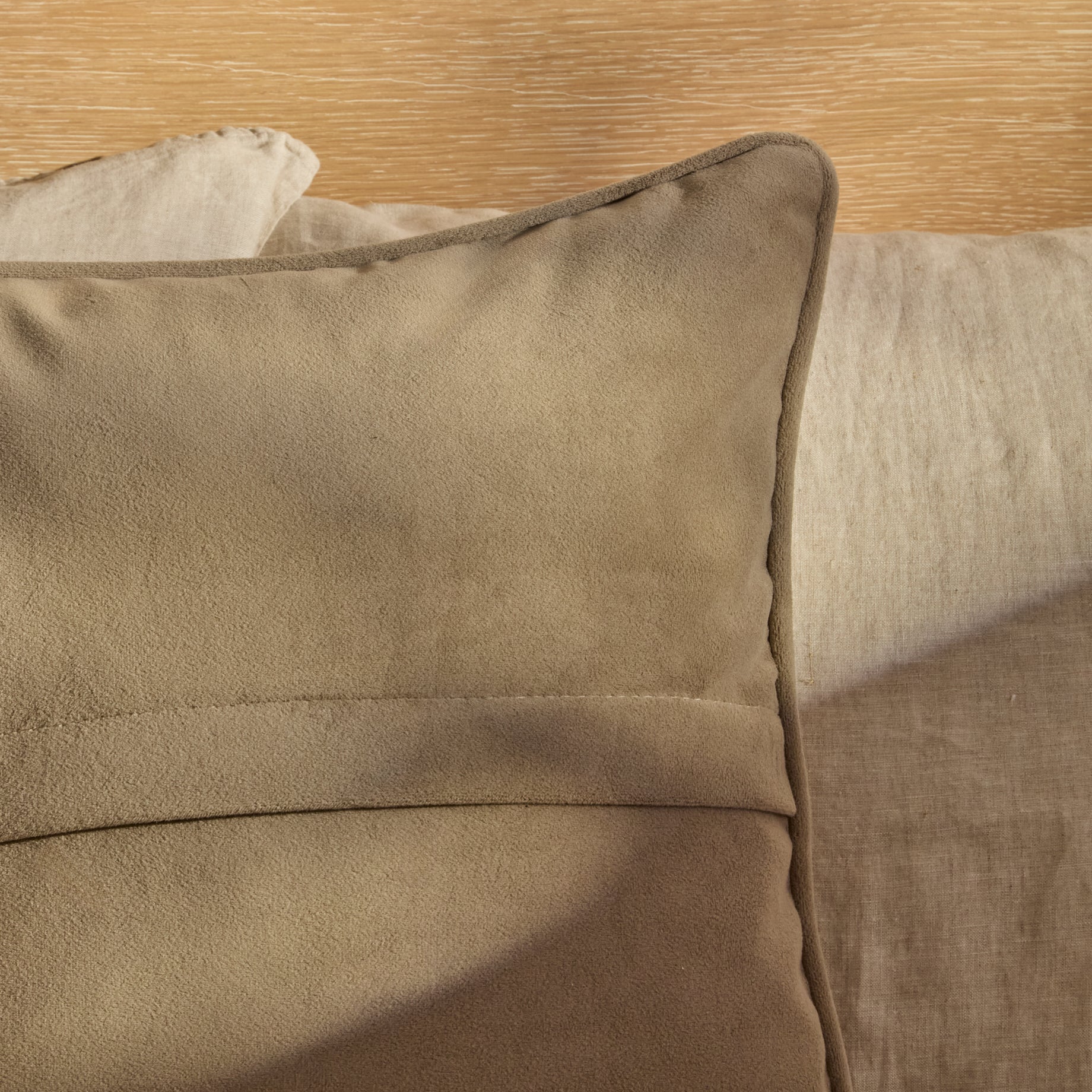 Alford 35x55cm Velvet Piped Edge Scatter Cushion Cover - Driftwood - Laura James