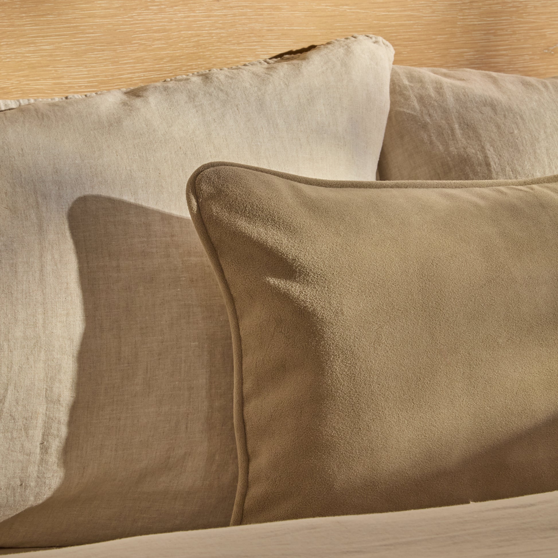 Alford 35x55cm Velvet Piped Edge Scatter Cushion Cover - Driftwood - Laura James
