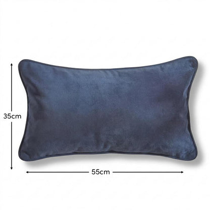Alford 35x55cm Velvet Piped Edge Scatter Cushion Cover - Ink Blue - Laura James