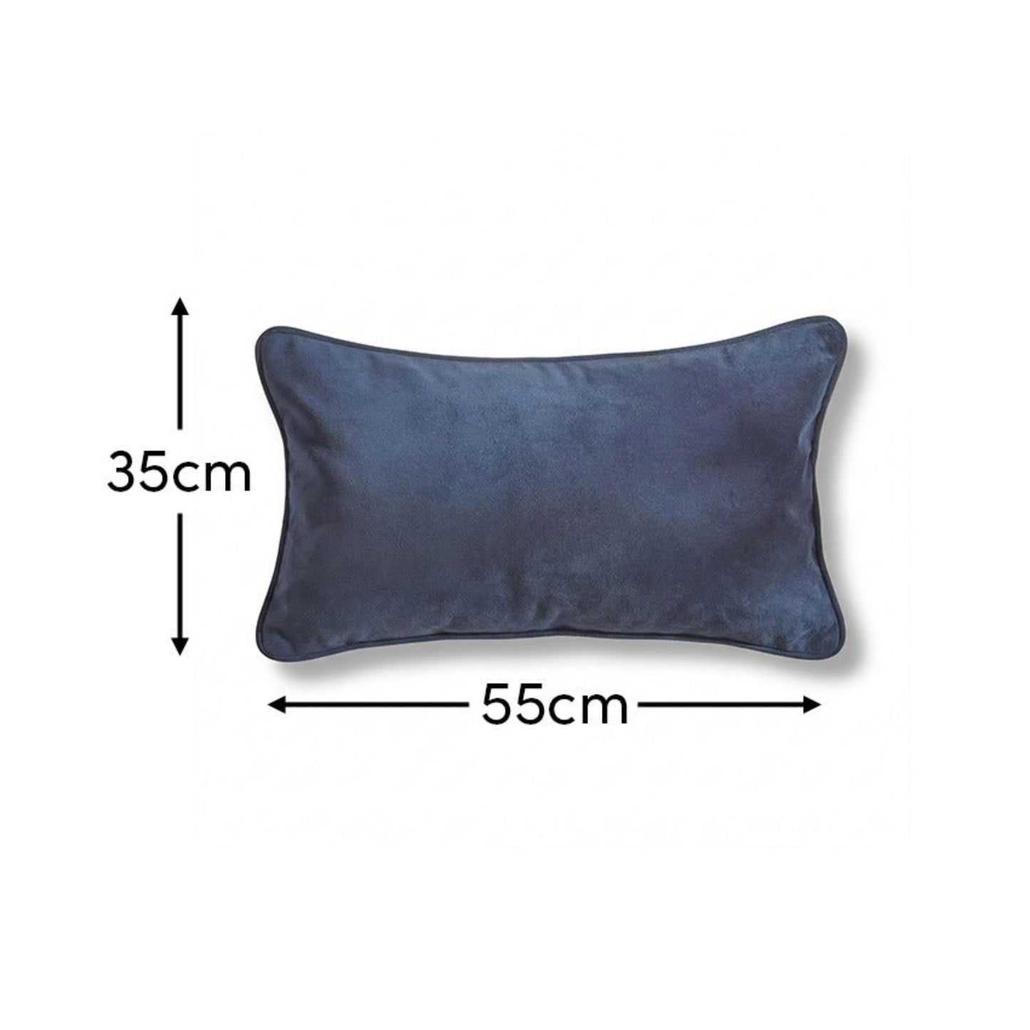 Alford 35x55cm Velvet Piped Edge Scatter Cushion Cover - Ink Blue - Laura James
