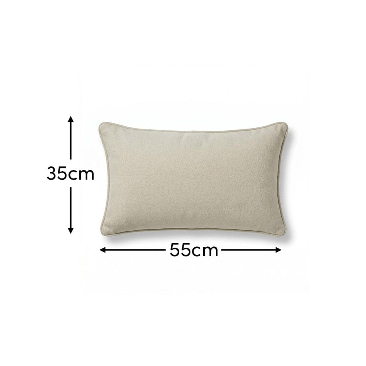 Alford 35x55cm Piped Edge Scatter Cushion Cover - Ivory
