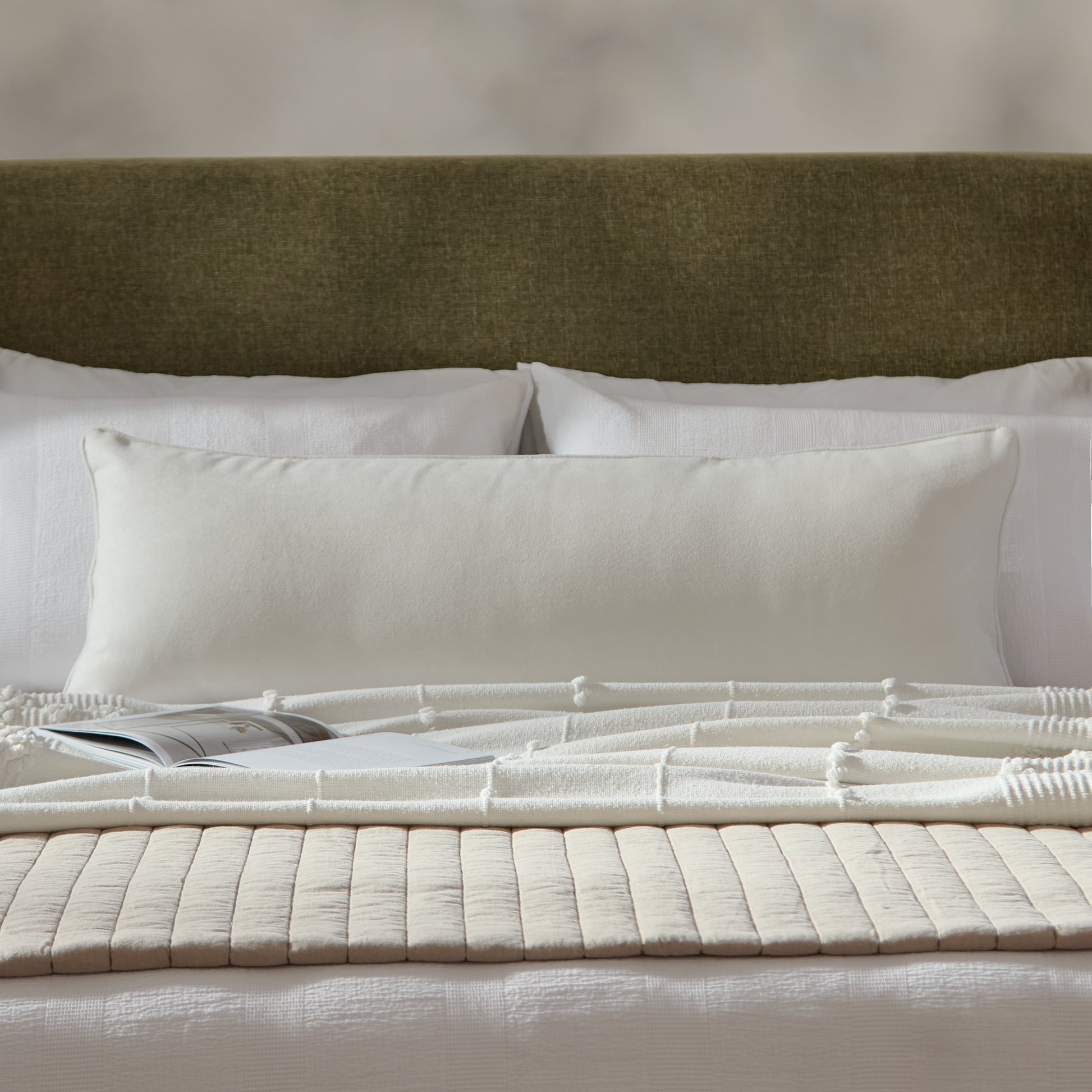 Alford 40x110cm Piped Edge Scatter Cushion Cover - Ivory - Laura James