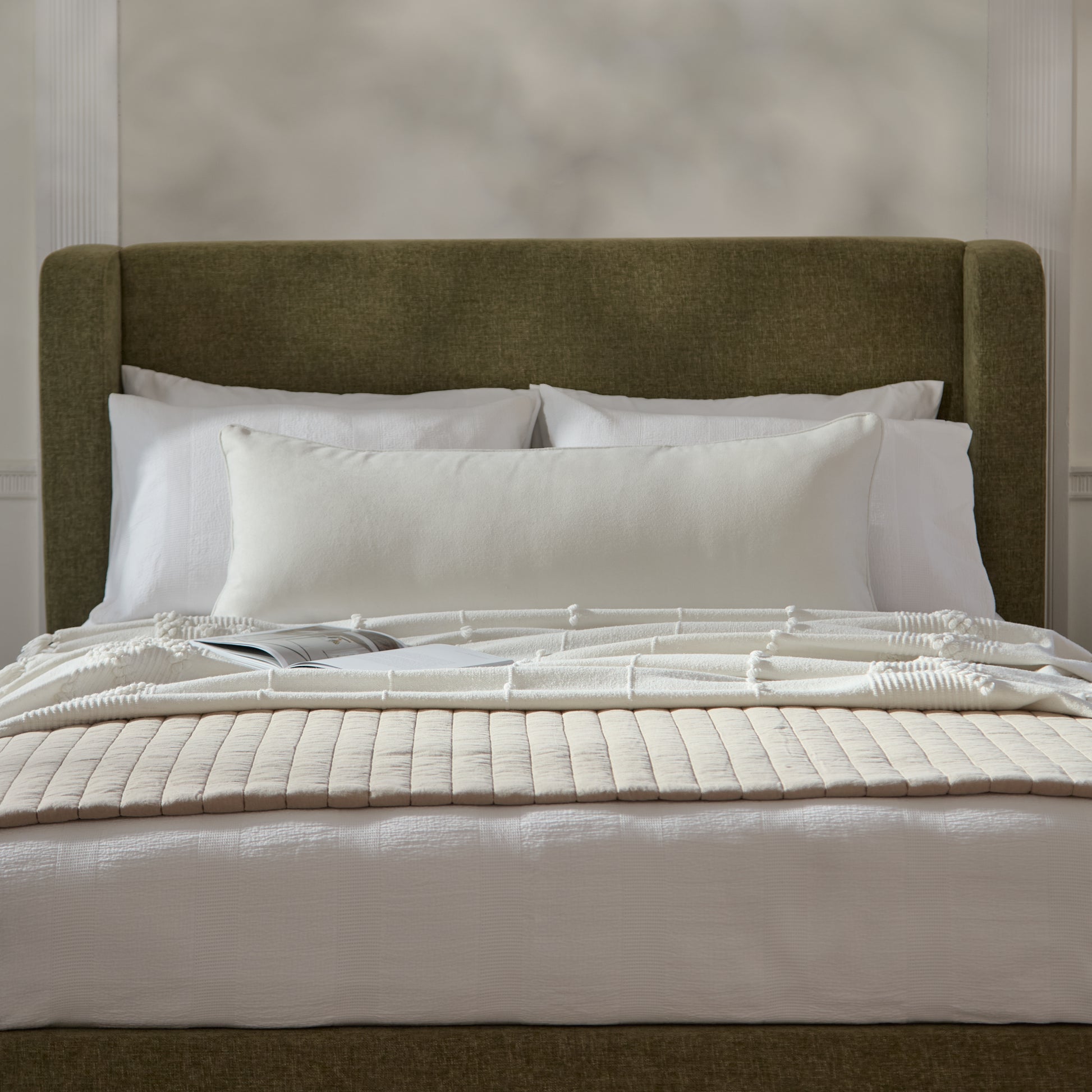Alford 40x110cm Piped Edge Scatter Cushion Cover - Ivory - Laura James