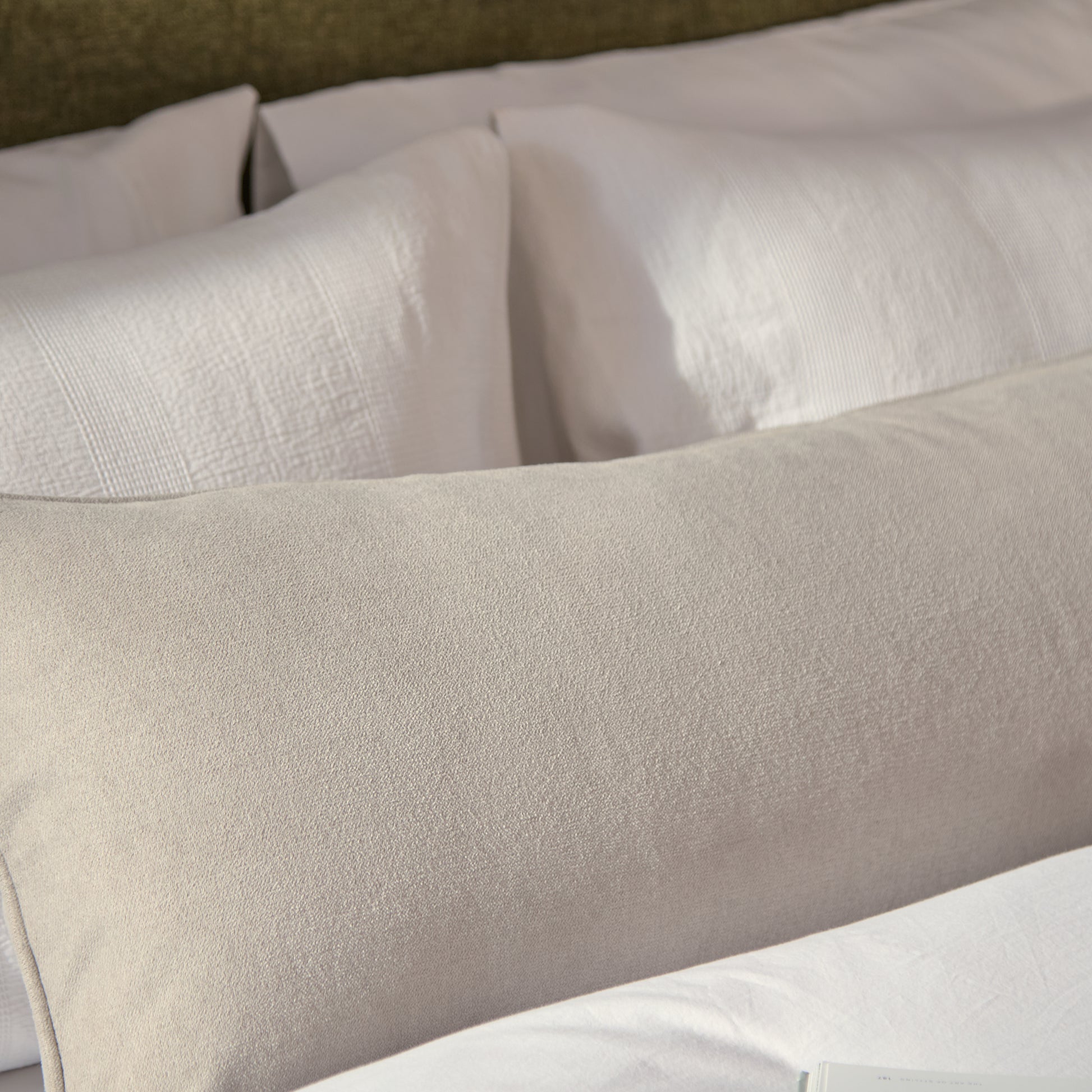 Alford 40x110cm Piped Edge Scatter Cushion Cover - Soft Beige - Laura James