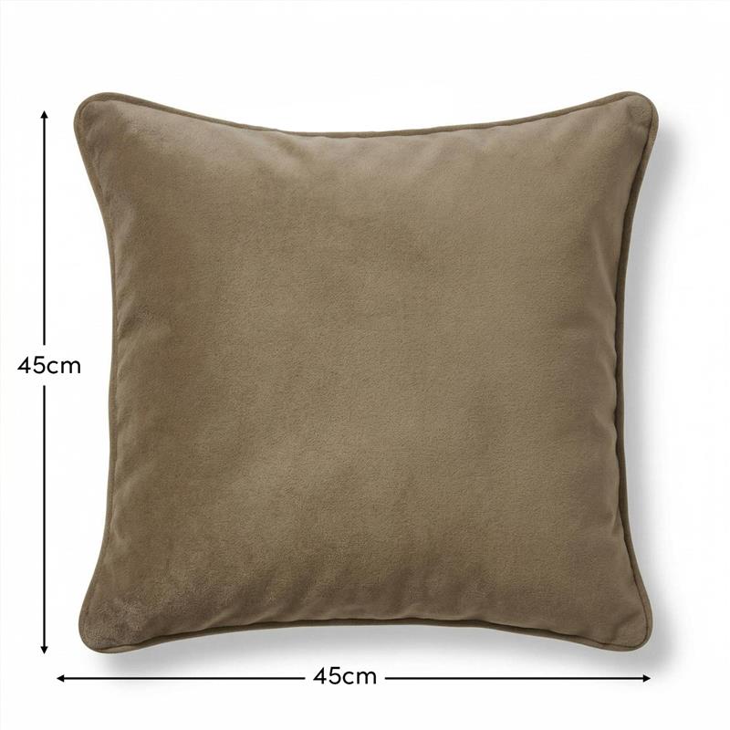 Alford 45x45cm Velvet Piped Edge Scatter Cushion Cover - Driftwood - Laura James