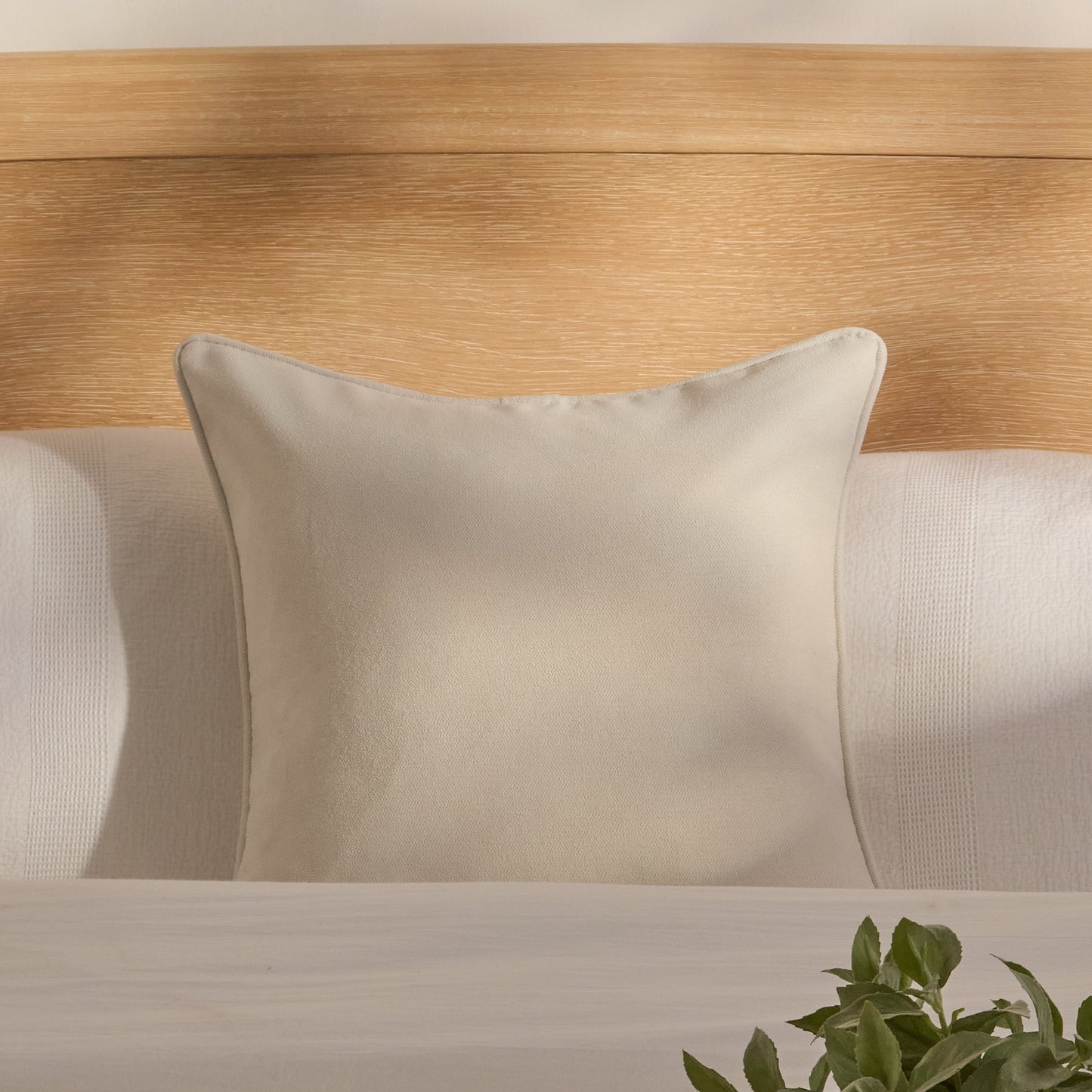 Alford 45x45cm Piped Edge Scatter Cushion Cover - Ivory - Laura James